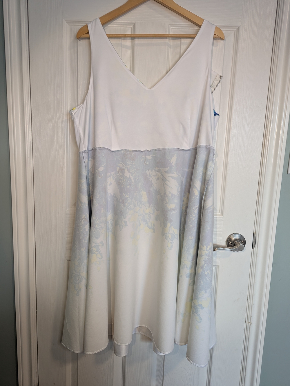 White Floral V-Neck Swing Dress From Addition Elle - Picture 6 of 6